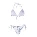 EMPORIO ARMANI BIKINI DUE PEZZI WHITE CON LOGO LETTERING BLU ALL OVER