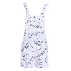 EMPORIO ARMANI COPRICOSTUME A BERMUDA WHITE CON LOGO LETTERING BLU ALL OVER 