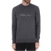 Emporio Armani Maglioncino grigio in lana vergine con logo lettering