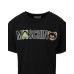 Moschino T-shirt a manica corta nera con logo lettering multicolor