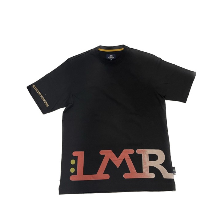 La Martina T-shirt da uomo Nera Logo a contrasto sulla parte inferiore