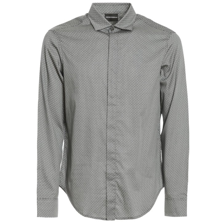 Emporio Armani Camicia REGULAR FIT Blu Navy con logo Aquila All Over
