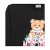 Moschino Abito nero con logo Teddy e logo lettering stampato