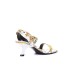 Versace Jeans Couture Sandali con tacco Bianco a rocchetto con stampa Baroque all over