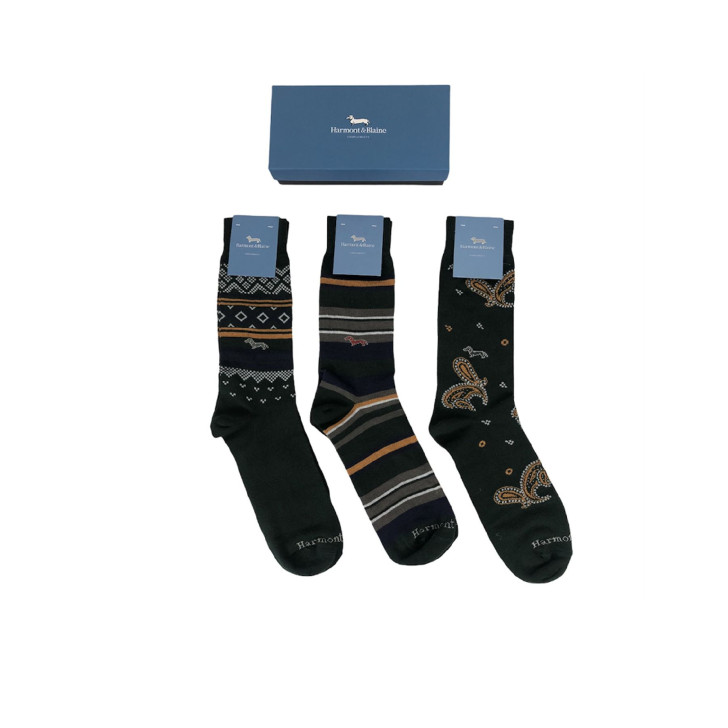Harmont&Blaine Confezione da Tre Calze da Uomo Multicolor