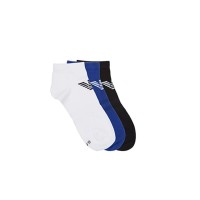 Emporio Armani set 3 paia di calze Blu/Bianca/Nera unisex realizzate in spugna di cotone con logo jacquard 