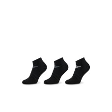 Emporio Armani set 3 paia di calze Nere unisex realizzate in spugna di cotone con logo jacquard 