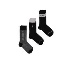 Emporio Armani Man SOCKS SET NERO RIGHE/NERO/NERO