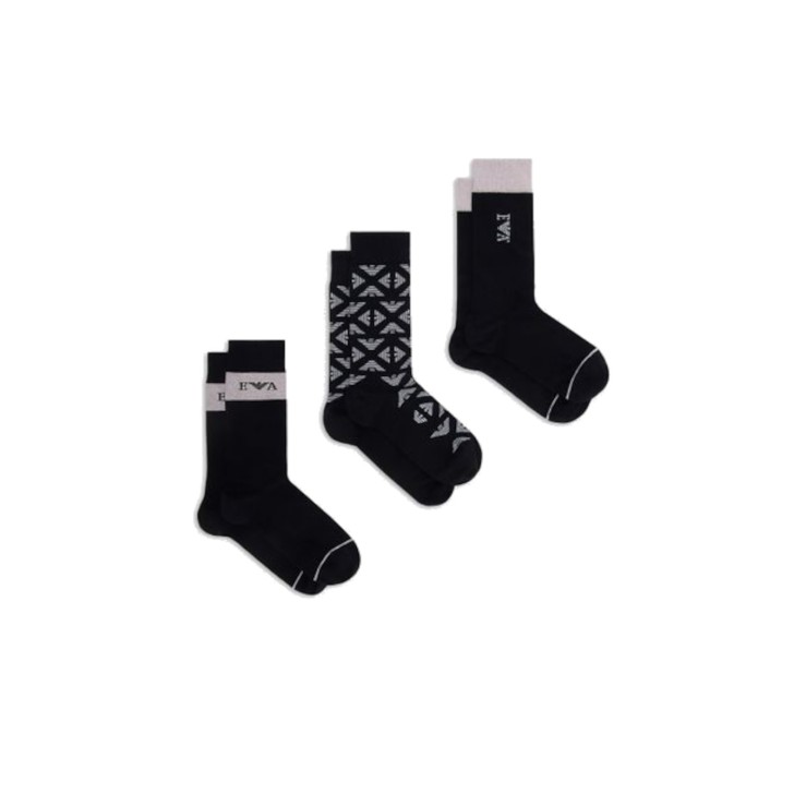 Emporio Armani Man SOCKS SET NERO AQUILE/NERO/NER