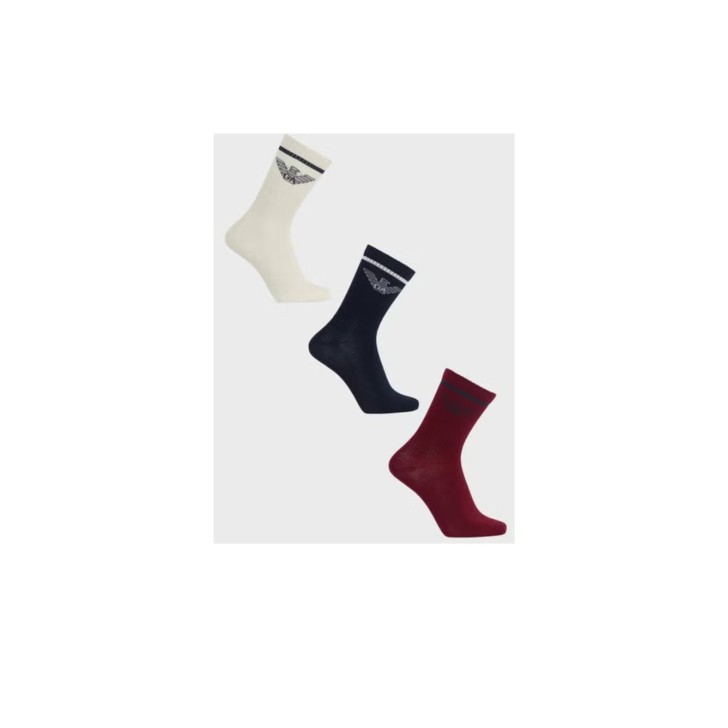 Emporio Armani UNISEX SOCKS SET MARINE/CREMA/BORGOGN