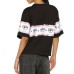 Chiara Ferragni T-shirt Oversize a manica corta Nera con banda Maxi Logomania