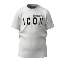 Dsquared2 T-shirt in cotone bianca a manica corta con maxi logo DSQUARED2 ICON