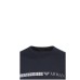 Emporio Armani Maglia blu a manica lunga in cotone con logo lettering