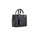 Emporio Armani Borsa a mano MyEA Bag Small Blu Navy stampa cervo con tracolla in nastro con logo lettering All Over regolabile, estraibile
