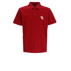 EMPORIO ARMANI POLO SHIRT ROSSA A MANICA CORTA CON LOGO EA E AQUILA RICAMATO 