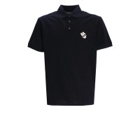 EMPORIO ARMANI POLO SHIRT BLU NAVY A MANICA CORTA CON LOGO EA E AQUILA RICAMATO	