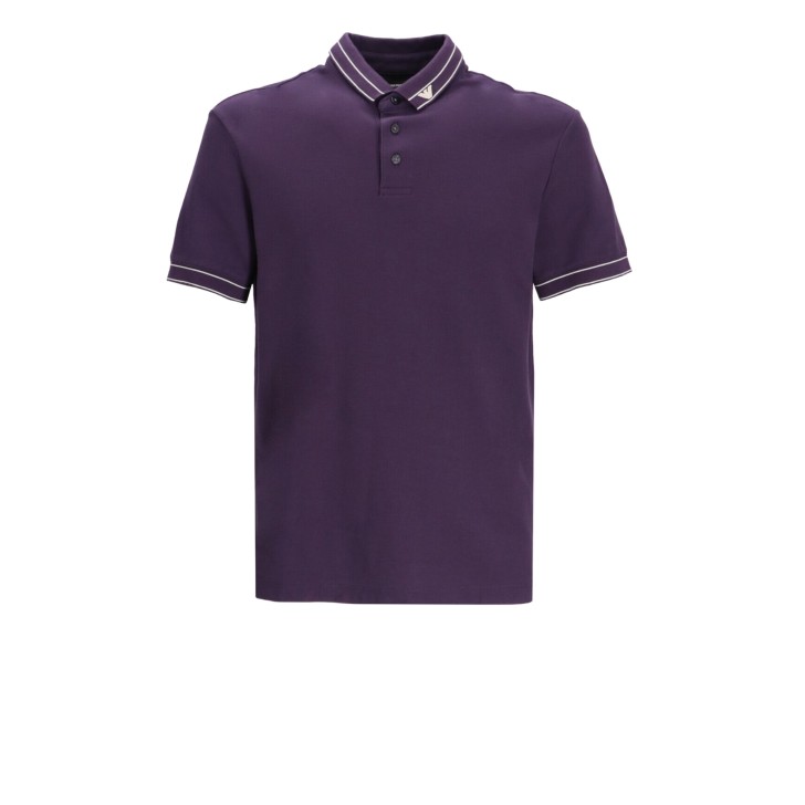 EMPORIO ARMANI POLO SHIRT IN COTONE VIOLA A MANICA CORTA	