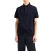 EMPORIO ARMANI POLO SHIRT BLU NAVY A MANICA CORTA CON LOGO LETTERING ALL OVER TONO SU TONO