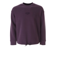 EMPORIO ARMANI SWEATSHIRT VIOLA CON LOGO AQUILA E LETTERING 