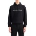 EMPORIO ARMANI SWEATSHIRT BLACK CON CAPPUCCIO E LOGO LETTERING
