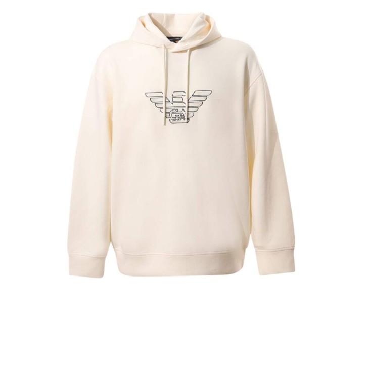 EMPORIO ARMANI SWEATSHIRT CON CAPPUCCIO E LOGO AQUILA 