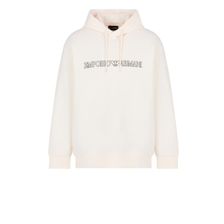 EMPORIO ARMANI SWEATSHIRT CON CAPPUCCIO E LOGO LETTERING	