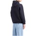 EMPORIO ARMANI SWEATSHIRT BLU NAVY CON CAPPUCCIO E LOGO LETTERING	