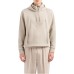 EMPORIO ARMANI SWEATSHIRT BEIGE CON MAXI LOGO AQUILA E CAPPUCCIO