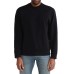 EMPORIO ARMANI SWEATSHIRT BLACK IN COTONE CON MAXI LOGO AQUILA TONO SU TONO	