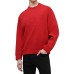 EMPORIO ARMANI SWEATSHIRT RED IN COTONE CON MAXI LOGO AQUILA TONO SU TONO	