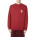 EMPORIO ARMANI SWEATSHIRT A GIROCOLLO RED CON LOGO RICAMATO WHITE