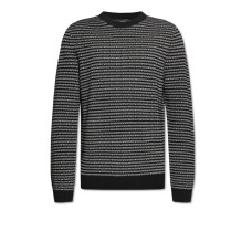 EMPORIO ARMANI PULLOVER BLACK CON LOGO LETTERING ALL OVER