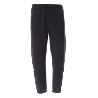 EMPORIO ARMANI TROUSER JOGGER BLU NAVY CON BANDE CON LOGO LETTERING TONO SU TONO