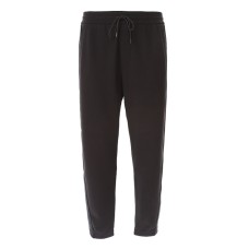 EMPORIO ARMANI TROUSER JOGGER BLACK CON BANDE CON LOGO LETTERING TONO SU TONO	