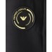 EMPORIO ARMANI TROUSER JOGGER BLACK CON PATCH CON LOGO LETTERING E LOGO AQUILA GOLD RICAMATO