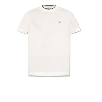EMPORIO ARMANI T-SHIRT A MANICA CORTA IN COTONE CON LOGO AQUILA E LOGO LETTERING	