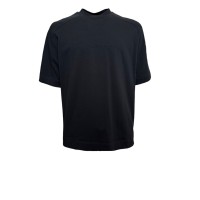 EMPORIO ARMANI T-SHIRT A MANICA CORTA IN COTONE BLU NAVY CON LOGO LETTERING