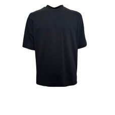 EMPORIO ARMANI T-SHIRT A MANICA CORTA IN COTONE BLU NAVY CON LOGO LETTERING