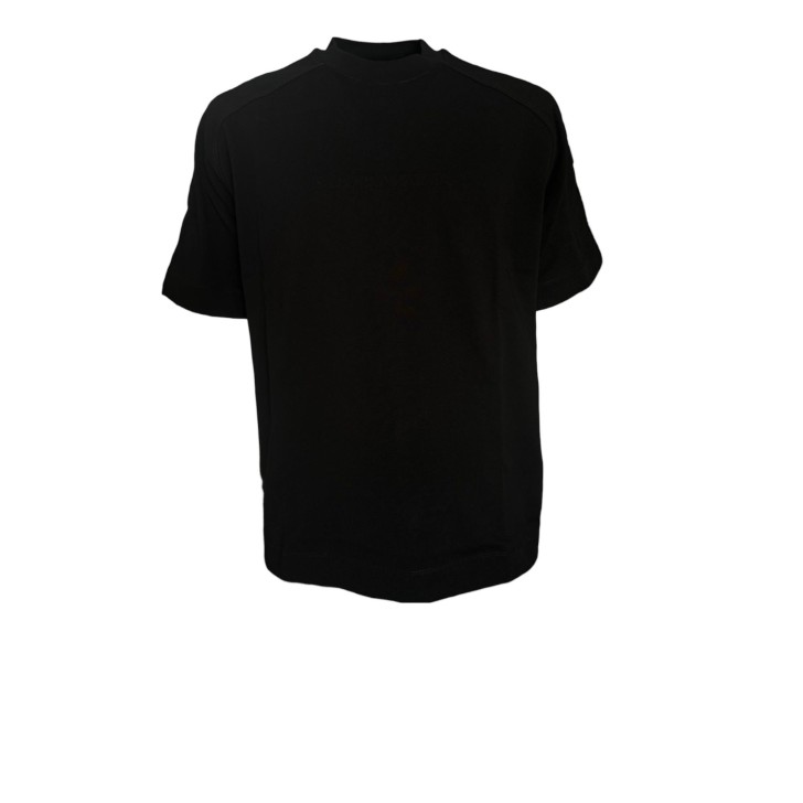 EMPORIO ARMANI T-SHIRT A MANICA CORTA IN COTONE BLACK CON LOGO LETTERING	