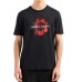 EMPORIO ARMANI T-SHIRT BLACK A MANICA CORTA CON MAXI STAMPA MON AMOUR E LOGO LETTERING