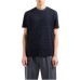 EMPORIO ARMANI T-SHIRT A MANICA CORTA BLU NAVY CON LOGO LETTERING ALL OVER