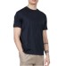 EMPORIO ARMANI T-SHIRT IN LYOCELL BLU NAVY A MANICA CORTA CON BANDE CON LOGO LETTERING ALL OVER TONO SU TONO	