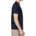 EMPORIO ARMANI T-SHIRT IN LYOCELL BLU NAVY A MANICA CORTA CON BANDE CON LOGO LETTERING ALL OVER TONO SU TONO	