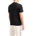 EMPORIO ARMANI T-SHIRT IN LYOCELL BLACK A MANICA CORTA CON BANDE CON LOGO LETTERING ALL OVER TONO SU TONO