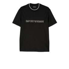 EMPORIO ARMANI T-SHIRT A MANICA CORTA BLACK CON LOGO LETTERING	