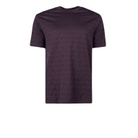 EMPORIO ARMANI T-SHIRT A MANICA CORTA VIOLA CON LOGO LETTERING ALL OVER	