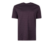 EMPORIO ARMANI T-SHIRT A MANICA CORTA VIOLA CON LOGO LETTERING ALL OVER	