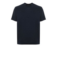 EMPORIO ARMANI T-SHIRT A MANICA CORTA BLU NAVY CON LOGO LETTERING ALL OVER	