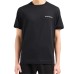 EMPORIO ARMANI T-SHIRT BLU NAVY A MANICA CORTA CON LOGO LETTERING RICAMATO