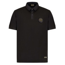 EA7 EMPORIO ARMANI POLO NERA CON LOGO NELLA PARTE ANTERIORE E POSTERIORE 